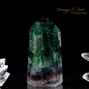 Green and Purple Fluorite Temple Heart Dow Crystal Point