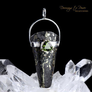Healers Gold & Moldavite Crystal Pendant SS