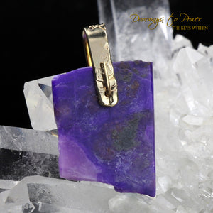 Sugilite Light Language Crystal Pendant™ 14k 'Beacon of Light'