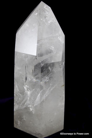 High Energy JOHN of GOD Quartz Crystal Altar Stone w/ Devic Temple, Rainbows