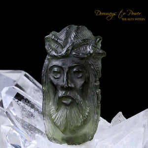 Moldavite Tektite Jesus Carving