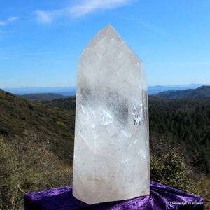 High Energy JOHN of GOD Quartz Crystal Altar Stone w/ Devic Temple, Rainbows