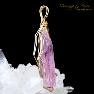 Kunzite Crystal Pendant 14k