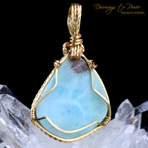 Larimar Crystal Pendant 14k 'Atlantis'
