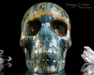 Lemurian Aquatine Calcite Crystal Skull
