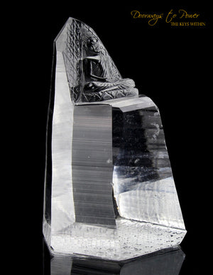 Hand Carved Lemurian Light Quartz Crystal Buddha Sculpture