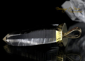 Lemurian Crystal Pendant 14k