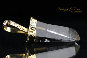 Lemurian Light Language Crystal Pendant 14k
