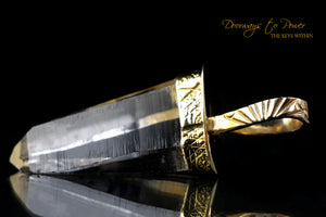 Lemurian Light Language Crystal Pendant 14k