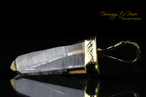 Lemurian Light Language Crystal Pendant 14k