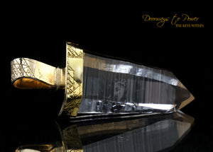 Lemurian Quartz Crystal Pendant 22k