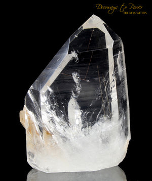 Lemurian Manifestation Quartz Crystal Point with Rutiles