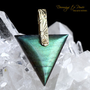 Labradorite Light Language Pendant 14k