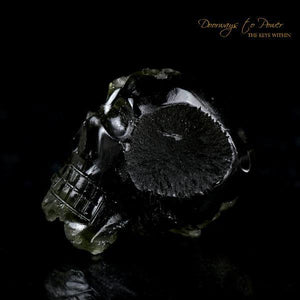 Moldavite Tektite Skull Carving