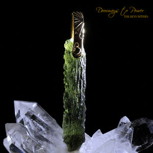 Moldavite Light Language Pendant 14k