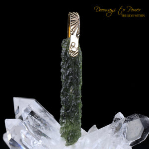 Moldavite Light Language Pendant 14k