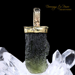 Moldavite Light Language Pendant 22k