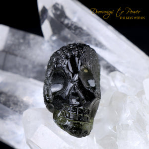 Moldavite Akhenaten Elongated Crystal Skull