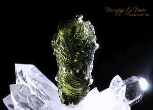 Moldavite Tektite Dragon Pendant Hand Carved