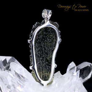 Moldavite Tektite Dragon Pendant Hand Carved