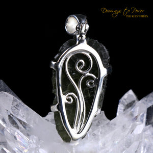 Moldavite Tektite Dragon Pendant