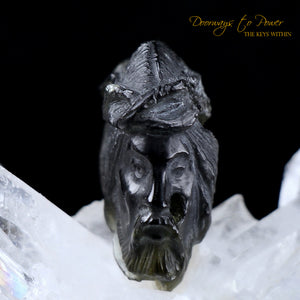 Moldavite Tektite Jesus Hand Carved 'Collectors Quality'