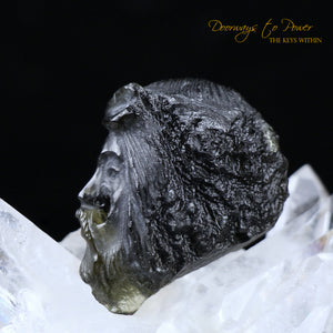 Moldavite Tektite Jesus Hand Carved 'Collectors Quality'