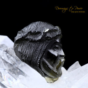 Moldavite Tektite Jesus Hand Carved 'Collectors Quality'