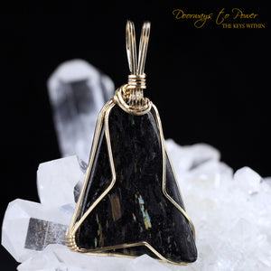 Nuummite Crystal Pendant 14k