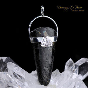 Nuummite Satyaloka Azeztulite Pendant