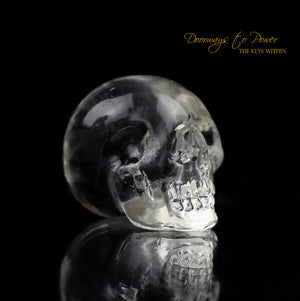 Golden Phenacite Crystal Skull Carving