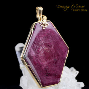XL Red Ruby Crystal Pendant 14k