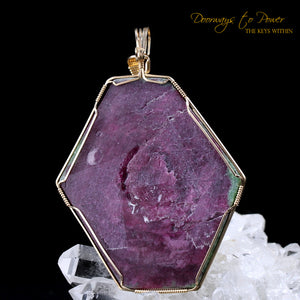 XL Red Ruby Crystal Pendant 14k