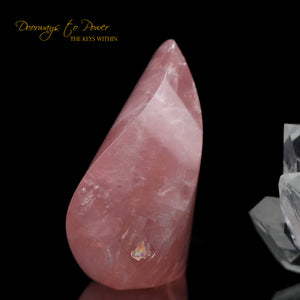 Rose Quartz Crystal Flame Altar Stone