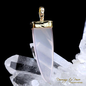 Rose Quartz Light Language Crystal Pendant 22k