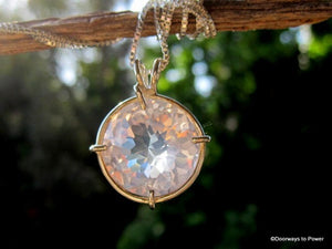 Rose Quartz Radiant Heart Crystal Pendant