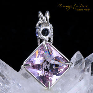 Ruby lavender Quartz & Tanzanite Magician Stone Pendant