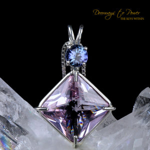Ruby lavender Quartz & Tanzanite Magician Stone Pendant