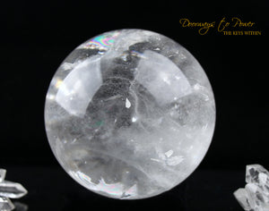 Satyaloka Azeztulite Quartz Crystal Sphere XL Rainbows 'Holy Silence'