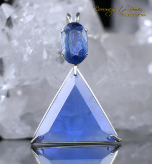 Siberian Blue Quartz Blue Kyanite Star of David Pendant