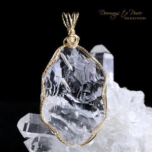 Silver Luna Andara Monatomic Crystal Pendant 14k 'Guiding Light'