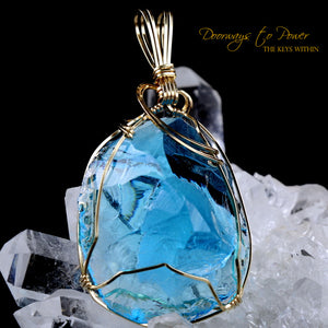 Sirius Blue Oracle Eye Cosmic Ice Andara Pendant 14k