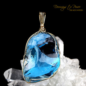 Sirius Blue Oracle Eye Cosmic Ice Andara Pendant 14k