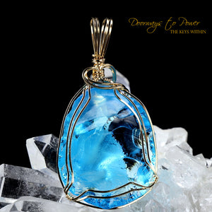 Sirius Blue Oracle Eye Cosmic Ice Andara Pendant 14k
