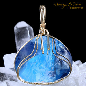 Sirius Blue Oracle Eye Cosmic Ice Andara Pendant 14k