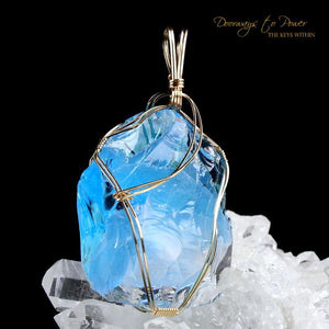 Sirius Blue Oracle Eye Cosmic Ice Andara Pendant 14k