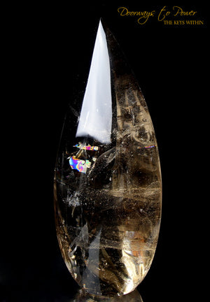 Smoky Quartz Devic Temple Crystal Sculpture with Rainbows
