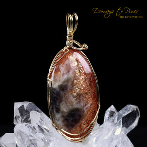 Rainbow Sunstone Crystal Pendant 14k