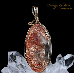 Rainbow Sunstone Crystal Pendant 14k