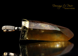 Tangerine Lemurian Light Language Crystal Pendant